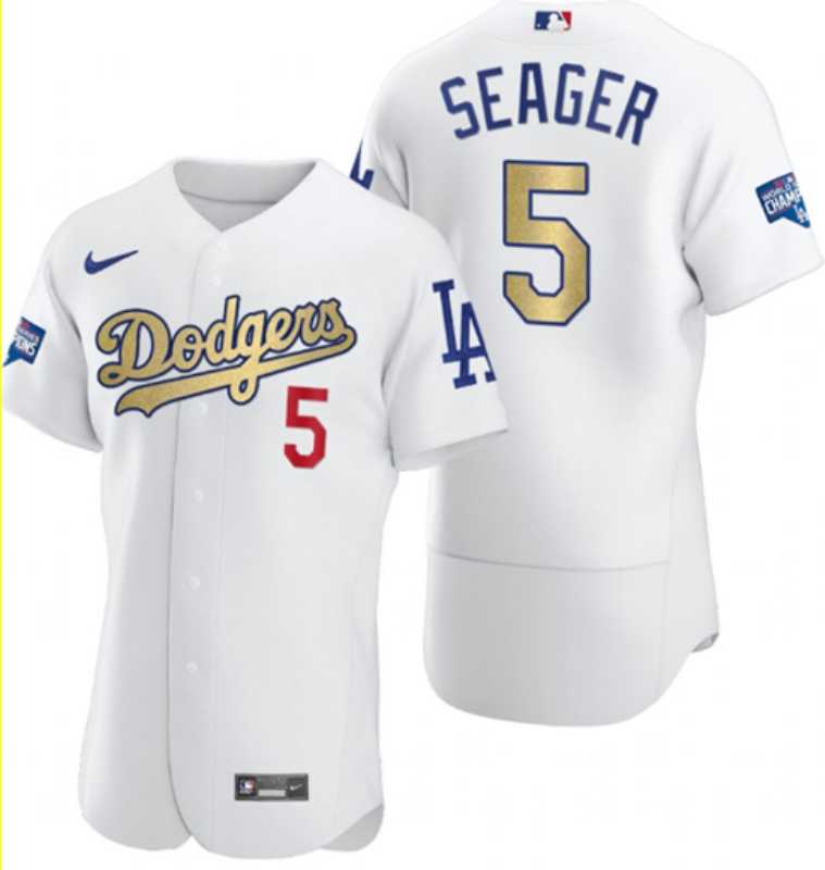 Dodgers 5 Corey Seager White Gold Nike 2020 World Series Champions Flexbase Jersey Dzhi,We sell and wholesale Dodgers 5 Corey Seager White Gold Nike 2020 World Series Champions Flexbase Jersey Dzhi on line form chian!